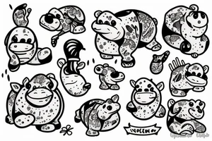 hippo tattoo idea