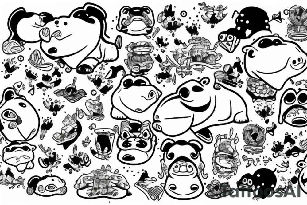 hippo tattoo idea