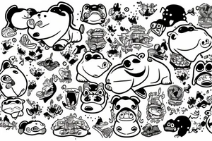 hippo tattoo idea