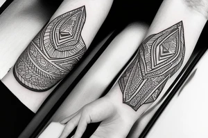 arm band with solid bands tattoo idea