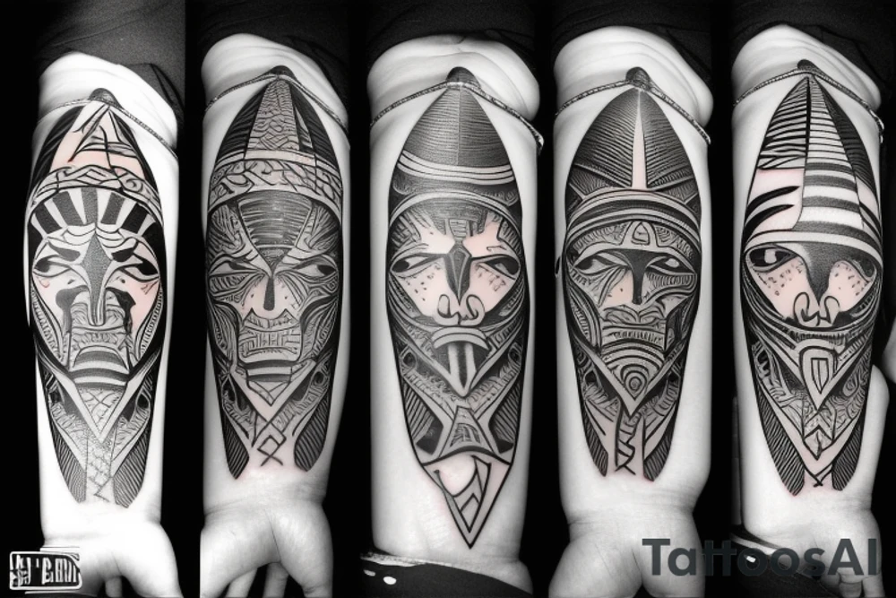 arm band with solid bands tattoo idea
