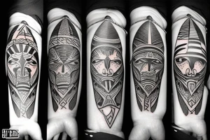 arm band with solid bands tattoo idea