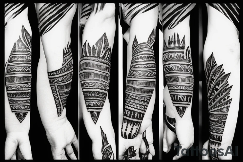arm band with spikes tattoo idea