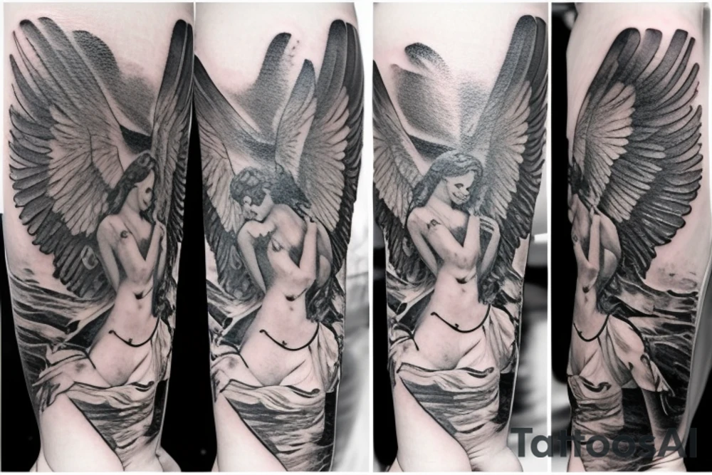 Angel benedict medal tattoo idea