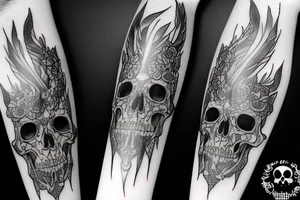 Crow blood swords skulls tattoo idea