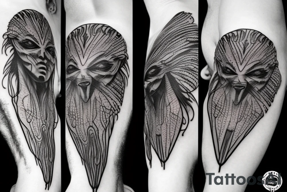 Vulture flesh blood tattoo idea