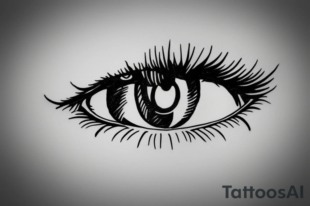 Eye with lines around it tattoo idea