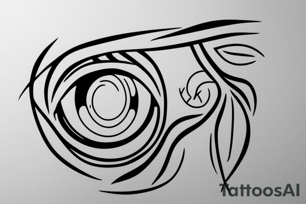 Eye with lines around it tattoo idea