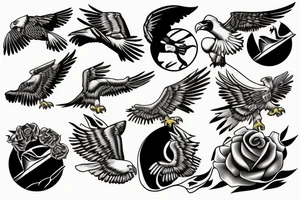 Eagle flying over a golf hole tattoo idea