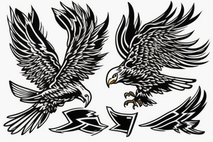 Eagle flying over a golf hole tattoo idea