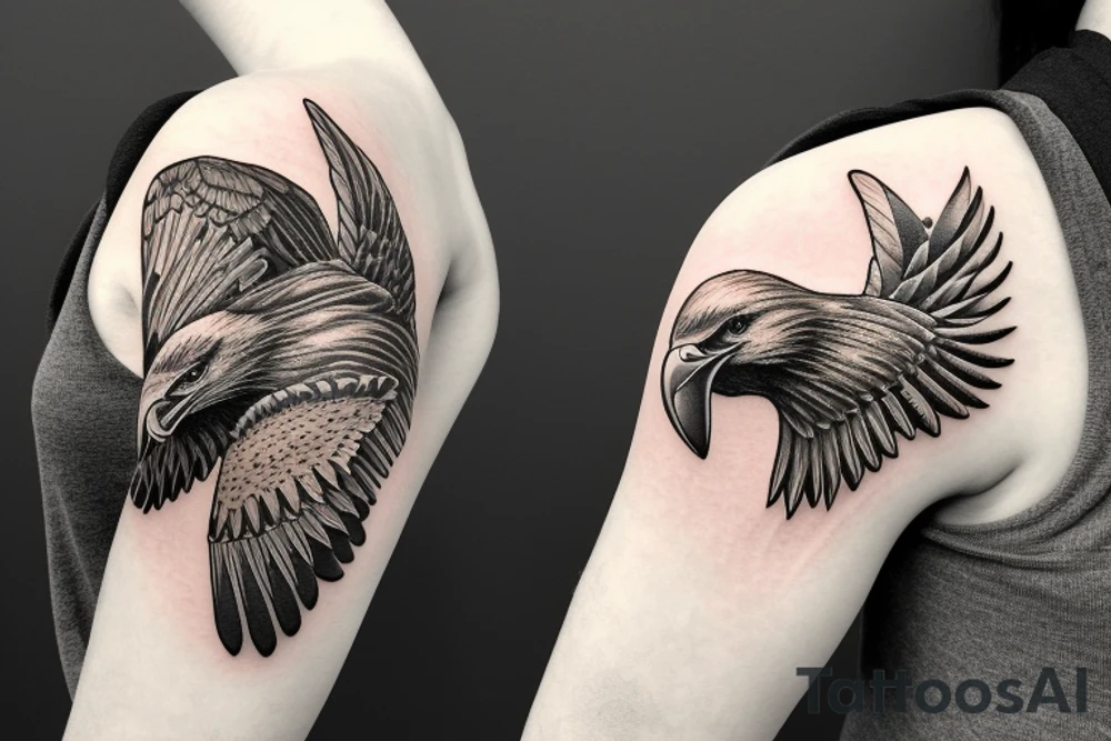 Eagle flying over a golf green tattoo idea