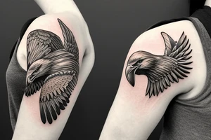 Eagle flying over a golf green tattoo idea
