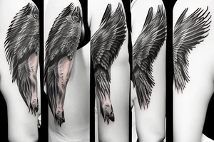 Eagle flying over a golf green arm sleeve tattoo idea