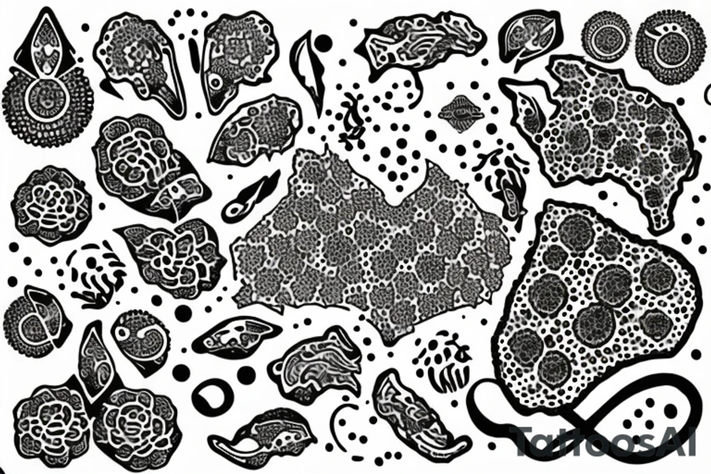 dot work of Australia tattoo idea