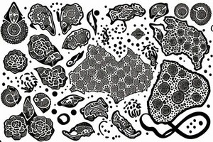 dot work of Australia tattoo idea