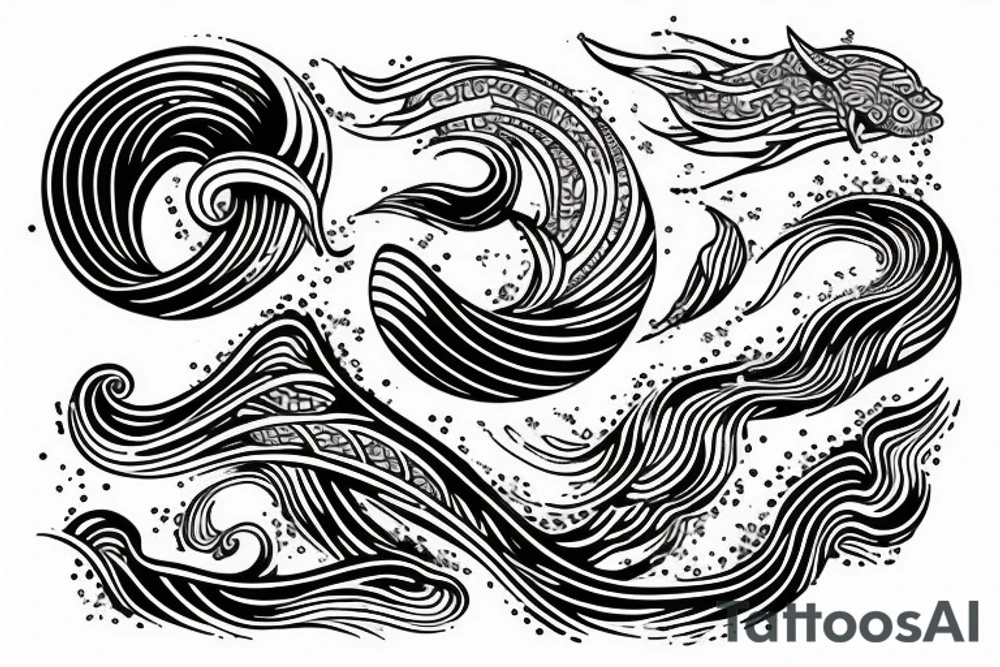 Australia and ocean wave tattoo idea
