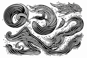 Australia and ocean wave tattoo idea