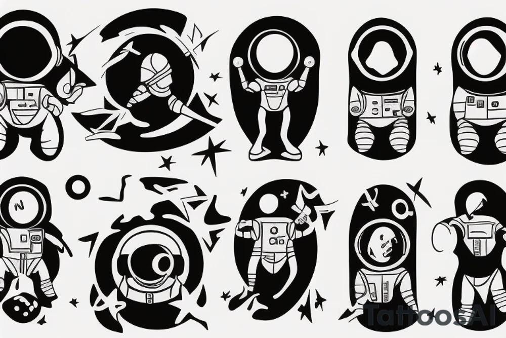 shirtless astronaut tattoo idea