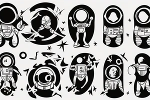 shirtless astronaut tattoo idea