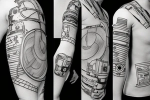 shirtless astronaut tattoo idea