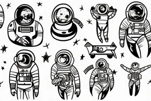 shirtless astronaut tattoo idea