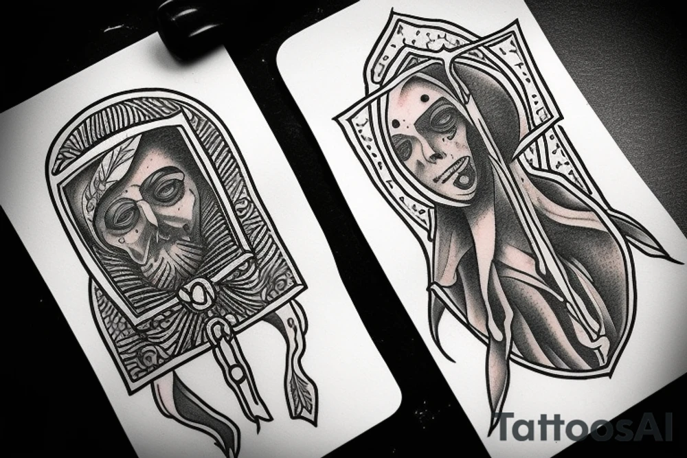 hanged man tarot gothic tattoo idea