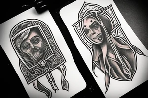 hanged man tarot gothic tattoo idea