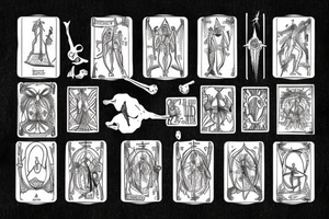 hanged man tarot gothic skul bones tattoo idea
