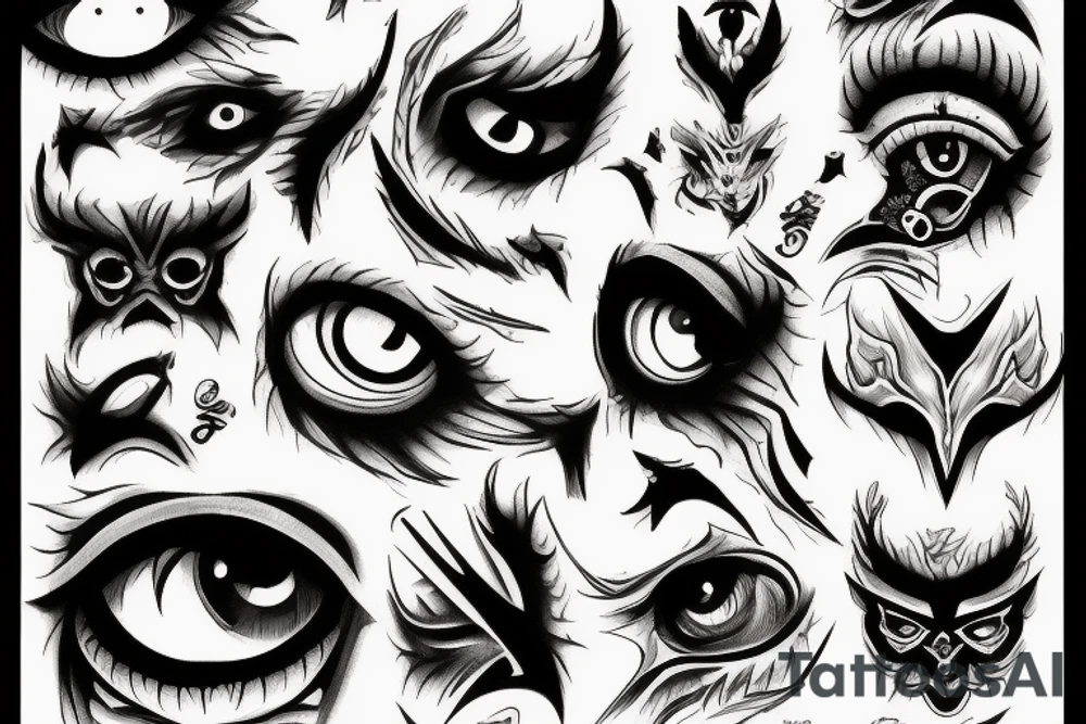 eyes blood devil tattoo idea