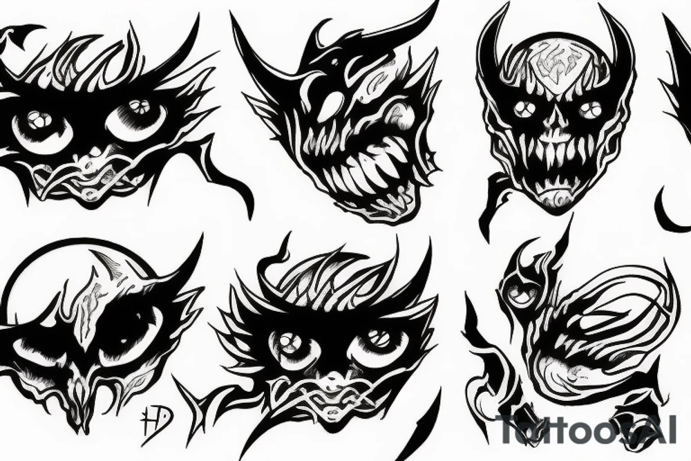 eyes blood devil tattoo idea