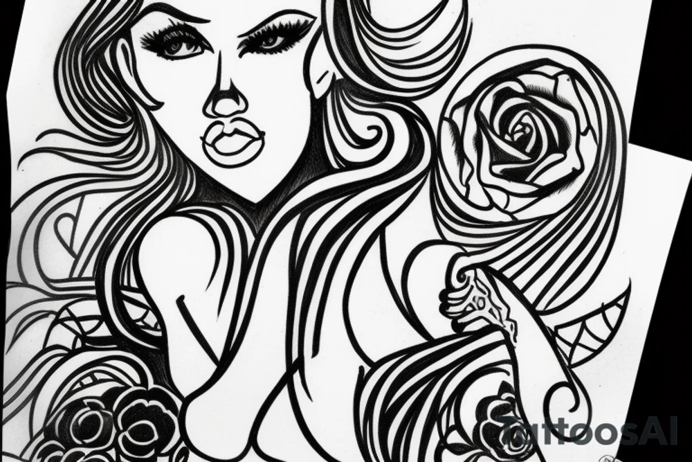 sexy girl bent over tattoo idea