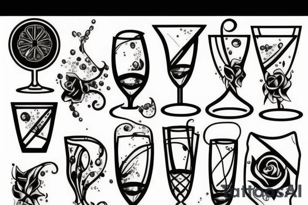 Glass of wine tattoo idea