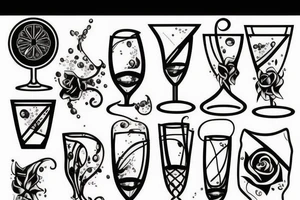 Glass of wine tattoo idea