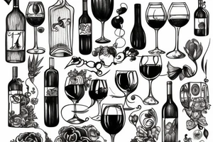 Glass of wine tattoo idea