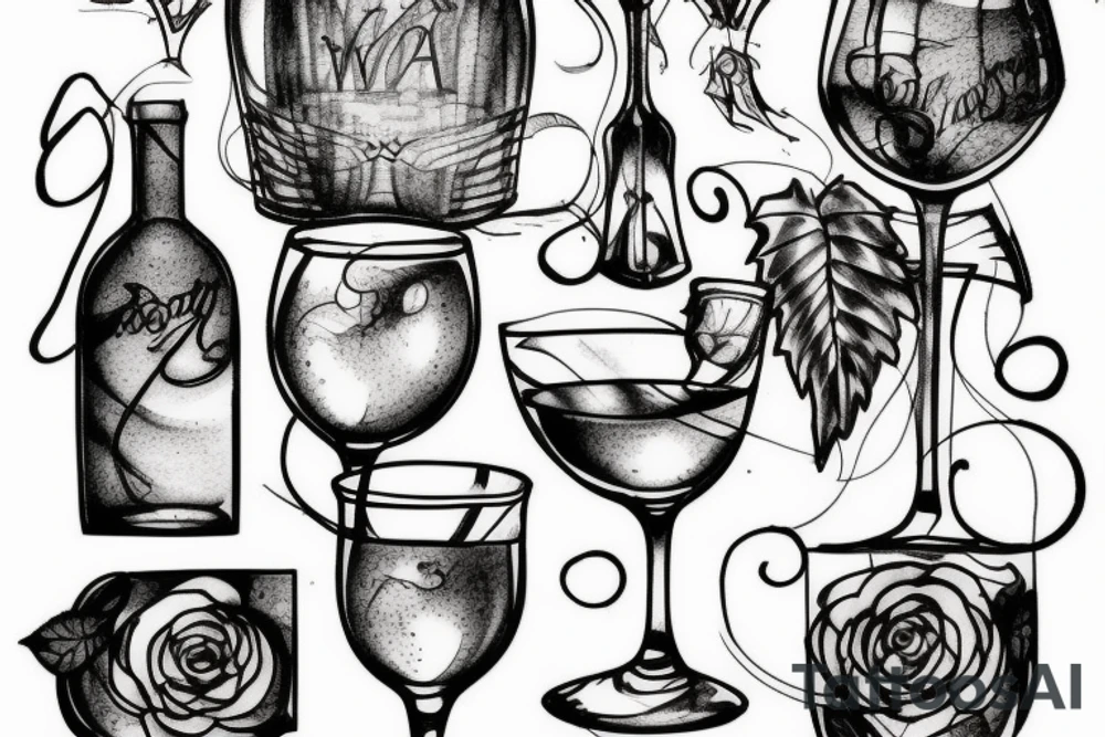 Glass of wine tattoo idea