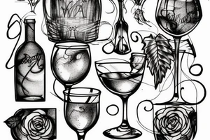 Glass of wine tattoo idea