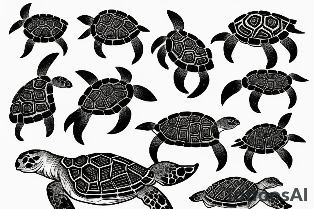turtle riding a horse tattoo idea