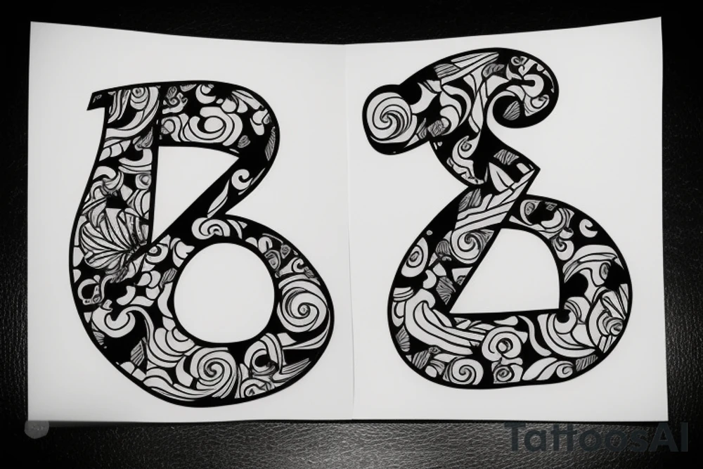 Letter S & K with a cocktail glass tattoo idea