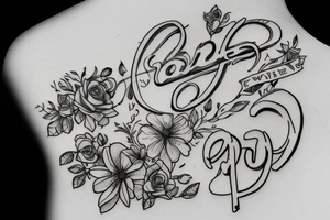 Letter S & K in a cocktail glass tattoo idea