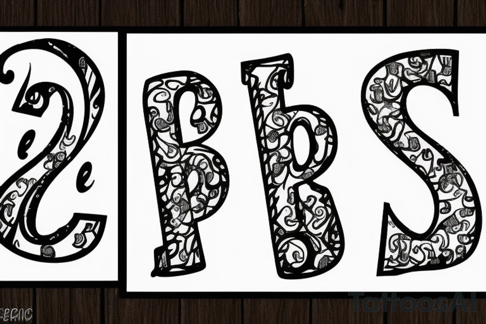 Letter S K in a cocktail glass tattoo idea