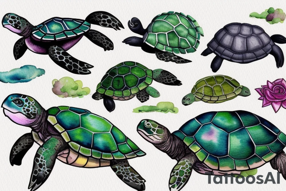 turtle breaking out of its shell tattoo idea