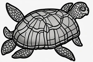 turtle outline breaking out of its shell tattoo idea