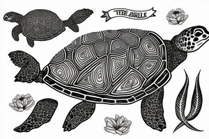 turtle outline breaking out of its shell tattoo idea