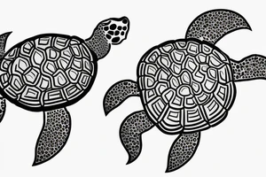 turtle outline coming out of its shell tattoo idea