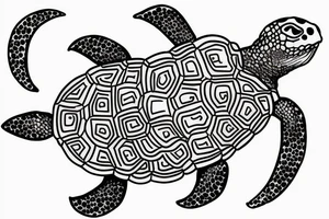 turtle outline coming out of its shell tattoo idea