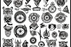 Tiger and compass tattoo idea