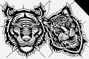Tiger and compass tattoo idea