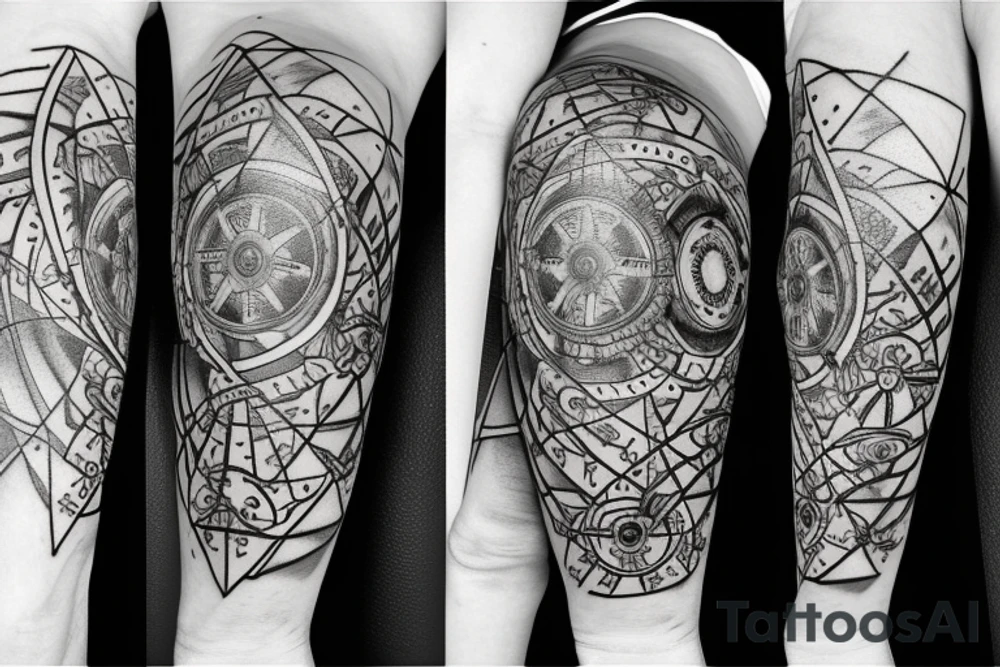 Tiger and compass tattoo idea