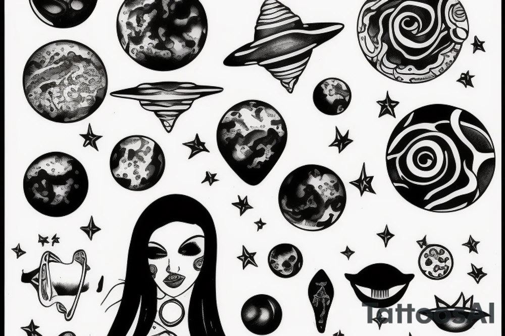 planet venus tattoo idea
