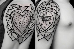 heart shaped constellation of stars tattoo idea
